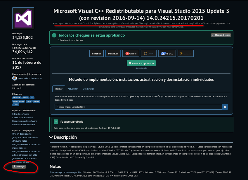 descargar dependencias offline